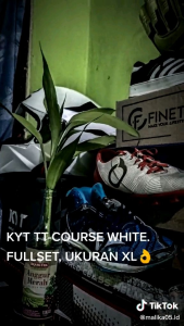 HELM KYT TT COURSE PLAIN WHITE ORIGINAL TERMURAH