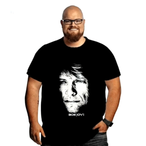 Kaos Bon Jovi Lengan Pendek Pria
