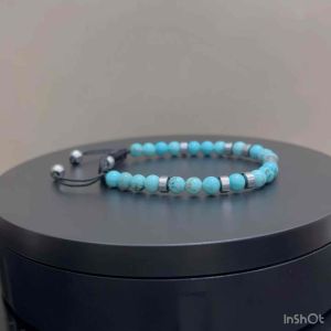 CW Manila - 0RION Adjustable Bracelet - 6mm Turquoise Stone with Hematite Spacer