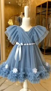 Dress anak perempuan berbahan halus lembut nyaman Fluffy dress cantik fashion