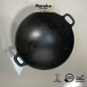 Haraka Wajan Baja Cast Iron Pre Seasoned / Wajan Besi Cor 45 cm