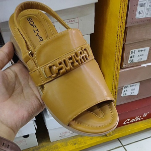 Sendal wedges tali belakang merk sofiya warna coklat model terbaru enteng