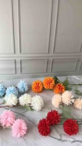 DANDELION BUNGA PALSU ARTIFICIAL FLOWER POMPOM PINGPONG POM POM HIASAN BUNGA BUKET BUNGA PALSU