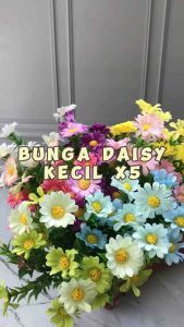 BUNGA PALSU DAISY BUNGA ASTER CABANG 5 TOTAL 15 KEPALA PREMIUM BUNGA ARTIFICIAL FLOWER BUNGA HIAS PAJANGAN BUKET BUNGA FLOWER DIY FLORIST PEMANIS FILLER