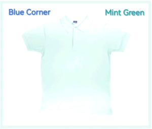 Blue Corner Comfort Wear Plain Mint Green Honeycomb Collar Shirts for Men