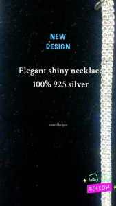 silver elegant shiny stone necklace