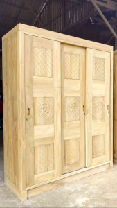 almari pintu sliding kayu jati grade A