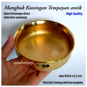Mangkuk Kuningan Tempayan antik mangkok Rara 02 tempat bakar Dupa aromaterapi Hio Lo kemenyan Mangkuk Rara Wadah Bakar hiolo bukhur buhur wangi Holder Dupa wadah Tirta air suci bokor Tempat ratus