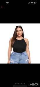 ALICE - Casual Halter Neck Crop Top for Plus Size