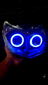 MIKA REFLEKTOR LAMPU DAYMAKER SUPRA X 125 FI TAHUN 2016 2017 2018 2MATA BULAT BIRU