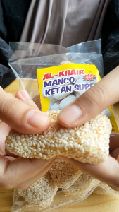 Manco Ketan Bola Wijen 1 kg Super Krenyess Legit Manis- Kue Manco Bola Wijen