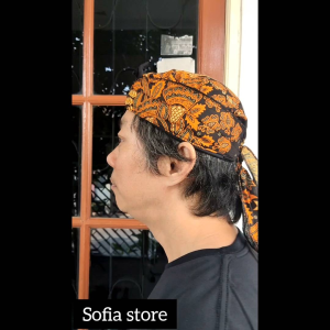 Topi Tradisional Karnaval Blangkon Adat Jawa Sunda Model Udeng Motif Solo Yogyakarta
