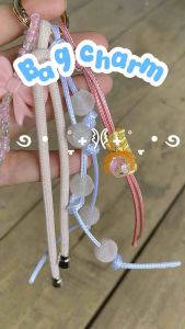Ribbon Bag Charm Paracord Beads Keychain Gantungan Tas Aesthetic