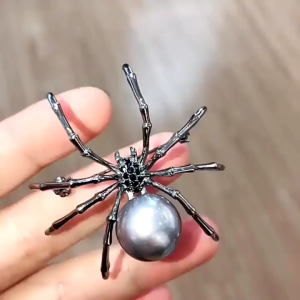 [Mamimu.id] Bros Laba Laba Mutiara Hitam Import / Bros Import / Bros Hijab Murah Bisa COD