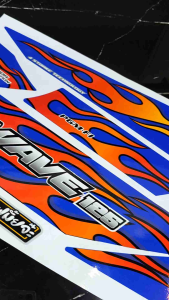 P Sticker สติ๊กเกอร์แต่งชุดสี Wave125i ลาย FIRE Version 2
