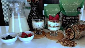 Ketogenius Kitchen Keto Nutty Chocolate Hazelnut Granola 500g - Keto Zero Sugar Added Diabetic friendly No SugarLow Carb Natural Allulose Vegan