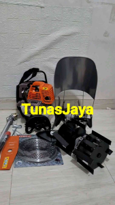 Paket  Lengkap Mesin Potong Rumput 4 Tak+Cultivator bajak+Tudung Padi
