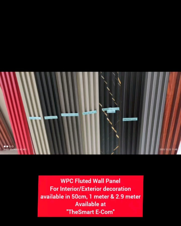 WPC Fluted wall panels customized 50cm x 16.8cm x 2.3cm / 19.7in x 6.6in x 0.9 in