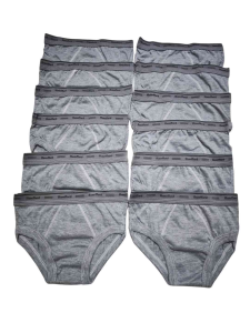 12 / 6 Pieces Classic Gray Baby Boy Hanford Briefs Bundle - Soft Cotton Underwear for 0 -20 years Old