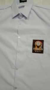 kemeja sekolah putih lengan pendek logo sma