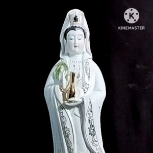 [ Cao 35cm  40 cm ] TƯỢNG QUAN ÂM ĐỨNG   SỨ TRẮNG