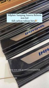 Sillplate Samping Pijakan Kaki Innova Reborn full carbon non led tulisan biru