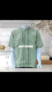BAJU KOKO MUSLIM BORDIR LENGAN PENDEK HARGA GROSIR MURAH MERIAH/SERAGAM BAJU KOKO  PRIA TERBARU