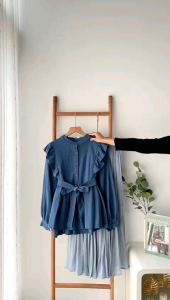 ruffle set/setelan polos/setelan wanita/setelan rok/setelan cantik/setelan kekinian