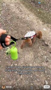 Pet Poop Disposable Waste Bag | Eco-Friendly Biodegradable for Dogs Cats | 20 Bags Per Roll | Lightweight Compact Design Green Purple Pink | Scented Disposable Waste Bag