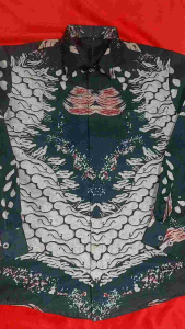 Baju Batik Pria Lengan Panjang Slimfit Full Furing Motif Cunda Hijau