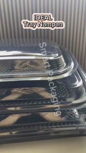 [ISI 10 PCS] IDEAL Tray Nampan Ukuran S M L / Kotak Nampan Plastik + Tutup Small Medium Large / Wadah Sekali Pakai Kecil Sedang Besar