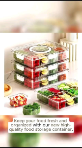 🚚SG Ready Stock🚚Compartment sealed storage box with Cover/Nuts Container/Refrigerator storage box