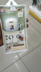 Capybara Cute TWS Wireless Earbuds – SiBYL HS-07 Bluetooth 5.4 Earphone with Keychain Case
