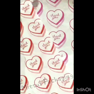 Wax Paper / Kertas Baking Laminasi anti lengket Motif LOVE THANK YOU uk 15x15 18x18 20x20 22x22 cm ~ 50 PCS