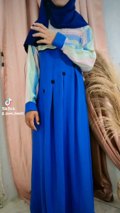 Gamis Anak Tanggung Crinkle Garis