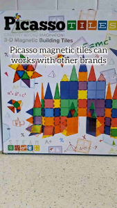 Picasso magnetic tiles 100 89 72  63 60 pcs magnetic blocks building  educational toys safe for kids original.