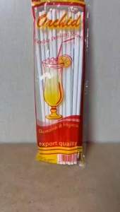 [ 10 PACK ] Sedotan Plastik Bengkok / Sedotan / Sedotan Tekuk Hitam Merk Orchid Isi 25 Pcs