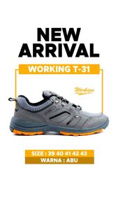 Sepatu mendaki hiking adventure T-31 warna hitam coklat abu army size 39-43 shoes gunung safety murah