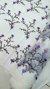bahan tille sakura bordir bunga akar rambat terbaru cod.