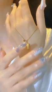 kalung serut titanium fashion wanita plus liontin anti karat anti luntur
