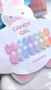 Set sơn gel Thạch Kẹo Candy Gel 8 màu GOVANDI chai sơn 15ml ( tặng kèm bảng màu )