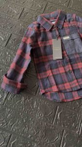 Kemeja Flannel Anak Motif Kotak Merah Navy Best Seller Bisa COD