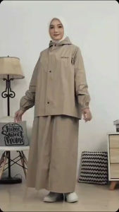 Jas Hujan AKULA Wanita Setelan Rok Anti Rembes