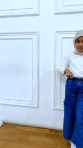 TERBARU CELANA CARGO ANAK PEREMPUAN SEMI JEANS  USIA 6-15 TAHUN MODERN KEKINIAN