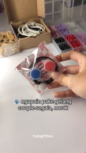 gelang couple sidik jari DIY ( free box ) tali korea / gelang tali couple