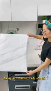 5m *60cm decal cách nhiệt- decal cuộn cao cấp- giấy dán tường vân đá- decal bếp cách nhiệt có keo sẵ