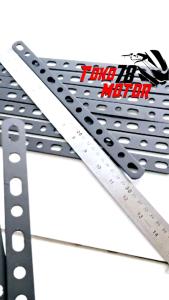 Breket bracket Plat Bolong Besi hitam Universal serbaguna