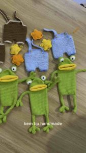 Túi đựng điện thoại hình chú ếch cute bằng len handmade