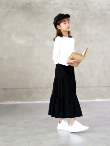 Rok Maxi Inara - Rok Panjang Anak Perempuan - Bawahan Rok 3 Susun Anak Cewek Model Korea 3 Tingkat Skirt Usia 3 Sampai 13 Tahun