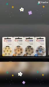 ถ่านสำหรับเครื่องช่วยฟัง Eartone ของแท้ เบอร์10 /13 /312 /675 ถ่านหูฟังทุกเบอร์1แผง6ก้อน